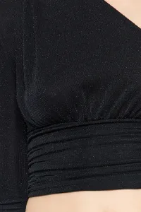 Trendyol Čierny Trblietavý Strieborný Pletený Bustier