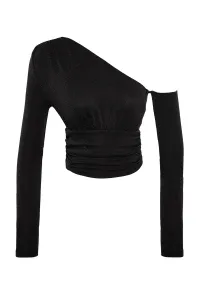 Trendyol Čierny Trblietavý Strieborný Pletený Bustier