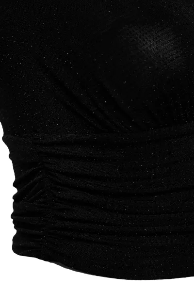 Trendyol Čierny Trblietavý Strieborný Pletený Bustier
