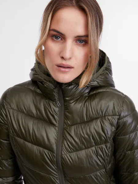 Kaki dámsky prešívaný kabát ORSAY