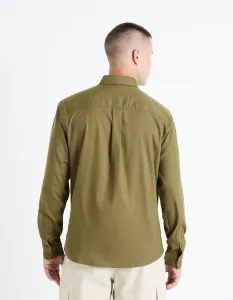 Kaki pánska košeľa Celio Farobone2