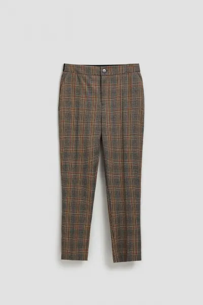 Marisse Gray Checkered Trousers