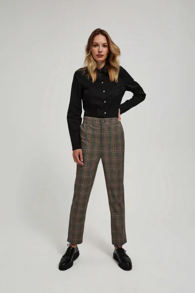 Marisse Gray Checkered Trousers