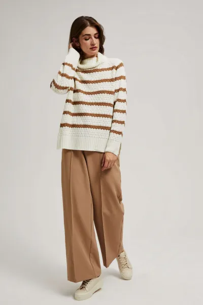Marisse Striped Turtleneck Sweater