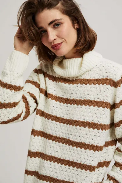 Marisse Striped Turtleneck Sweater