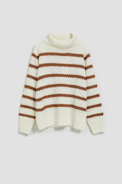 Marisse Striped Turtleneck Sweater
