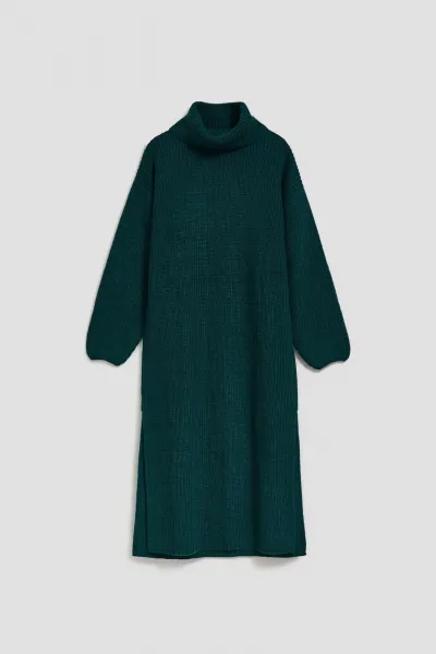 Marisse Emerald Turtleneck Sweater Dress