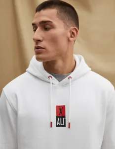 Biela pánska mikina s kapucňou Celio Muhammad Ali