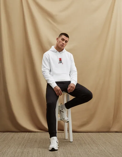 Biela pánska mikina s kapucňou Celio Muhammad Ali