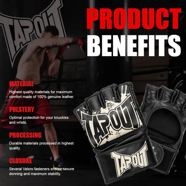 Tapout Leather MMA pro fight gloves  (1 pair)