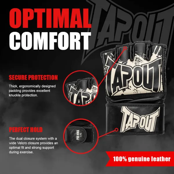 Tapout Leather MMA pro fight gloves  (1 pair)