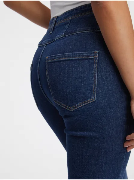 Tmavomodré dámske slim fit džínsy ORSAY