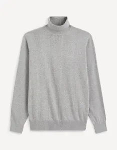 Šedý pánsky basic sveter s rolákom Celio Feroll