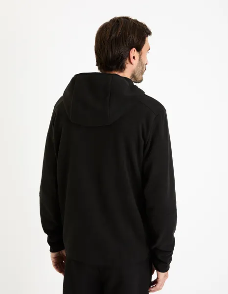 Čierna pánska mikina na zips s kapucňou Celio Fecoldyoke