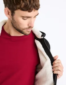 Čierna pánska zateplená mikina na zips s kapucňou Celio Fesherpax