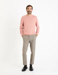 Béžové pánske kockované nohavice Celio Fowinter