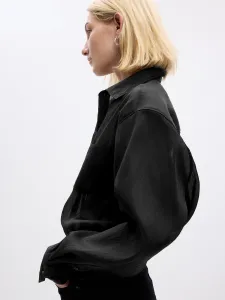 Čierna dámska priesvitná oversized košeľa GAP