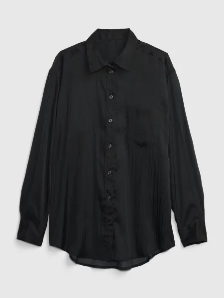 Čierna dámska priesvitná oversized košeľa GAP