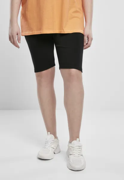 Women's high-waisted cycling shorts - black