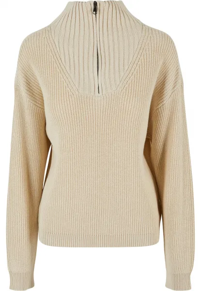 Women's oversized troyer knit - sand