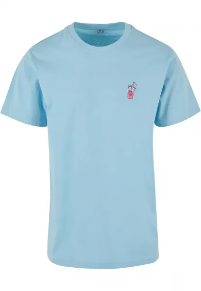 Good Vibes Drink Tee EMB sky blue