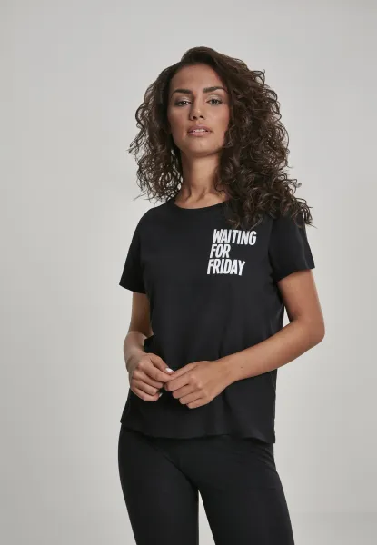 Ladies Waiting For Friday Box Tee black