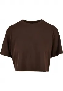 Women's short oversized t-shirt in brown color