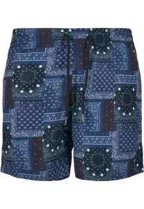 Patterned swimsuit shorts with navy scarf aop