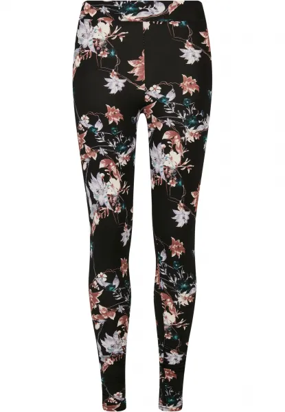 Women's soft black leggings AOP