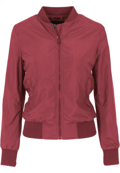Women's Light Bomber jacket in burgundy
