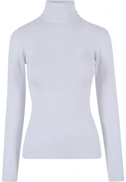 Women's knitted turtleneck white