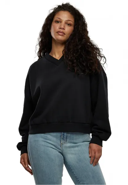 Women's black V-neckline