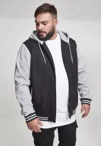 2-colour zip-up sweatshirt BLK/GREY