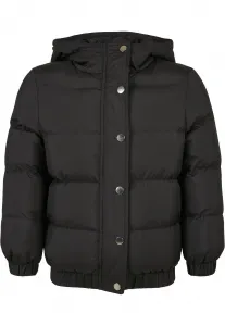 Girls' Puffer Hooded Jacket Black