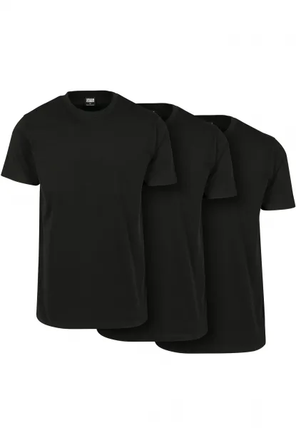Basic T-shirt of 3 black/black/black