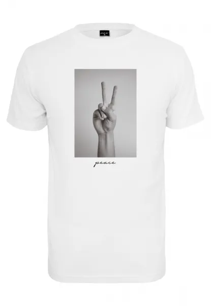 White T-shirt with peace sign