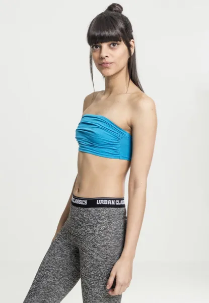 Dámske bandeau tričko v tyrkysovej farbe
