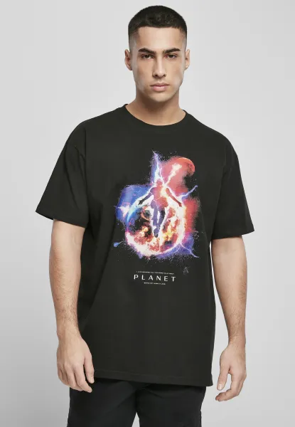 Black Electric Planet Oversize T-Shirt
