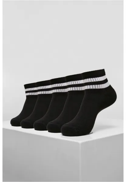 Half Cuff Logo Sports Socks After 5 Packs Black