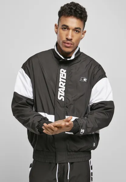 Štartovacia retro bunda na zips čierna/biela