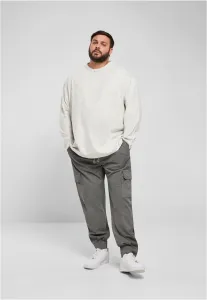 Eco-friendly Oversized Henley Long Sleeve Light Grey