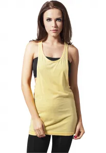 Ladies Loose Burnout Tank Yellow