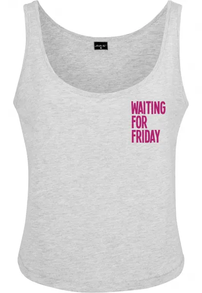 Ladies Waiting For Friday Box Tank heather gray