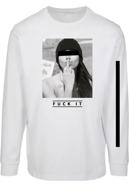 Men's long-sleeved T-shirt Fuck It white