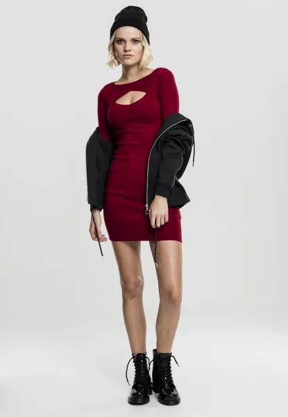 Women's Dress Cut Out Burgundy