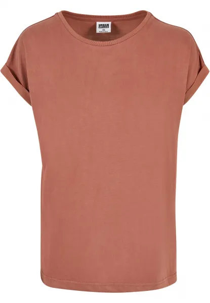 Women's Modal Terracotta T-Shirt with Extended Shoulder