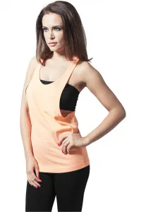 Women's loose neon tank top in neon-orange color