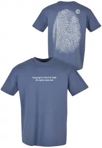 Oversized T-shirt with fingerprints, vintage blue