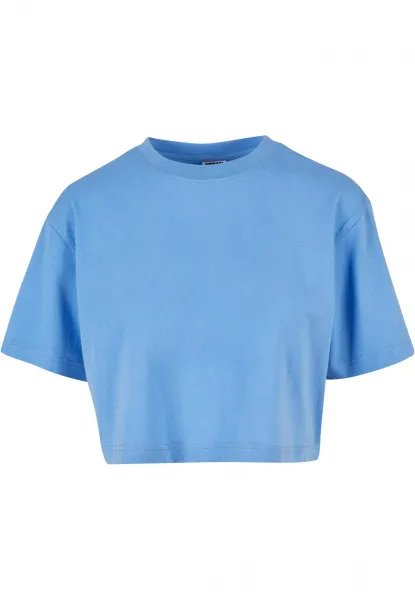 Women's short oversized T-shirt horizontal blue