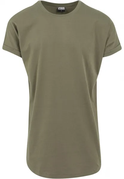 Olive T-shirt with a long shape